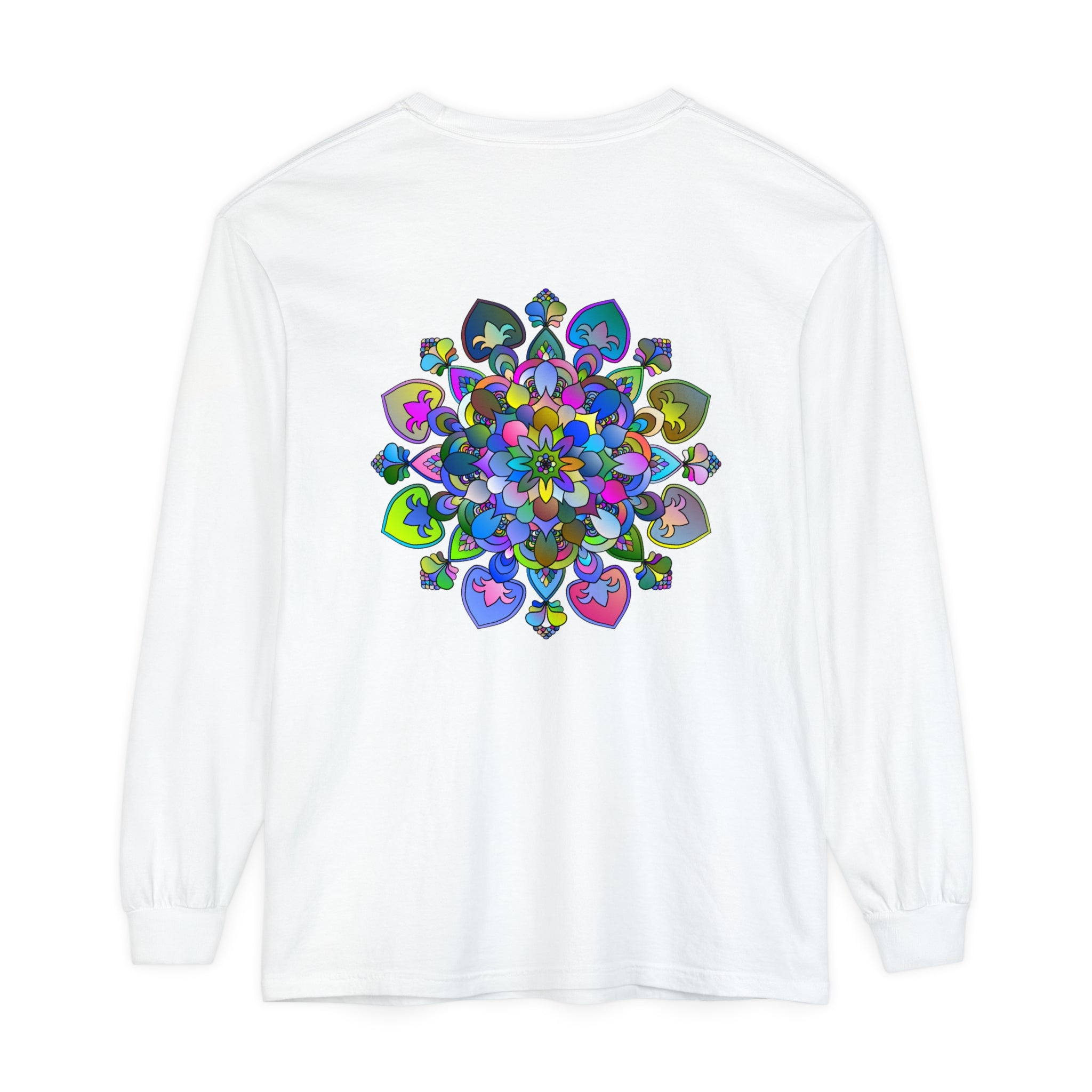 Colorful and intricate mandala design long sleeve t-shirt for women