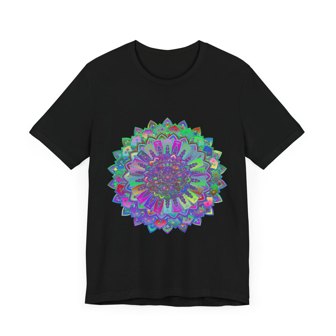 Vibrant and detailed mandala design t-shirt with intricate patterns and colorful elements