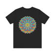  Eye-catching and vibrant psychedelic mandala t-shirt with spiritual peace symbolism
