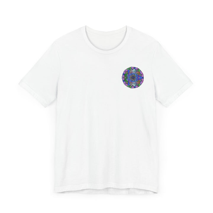 Colorful and intricate mandala design t-shirt promoting spiritual peace and positivity