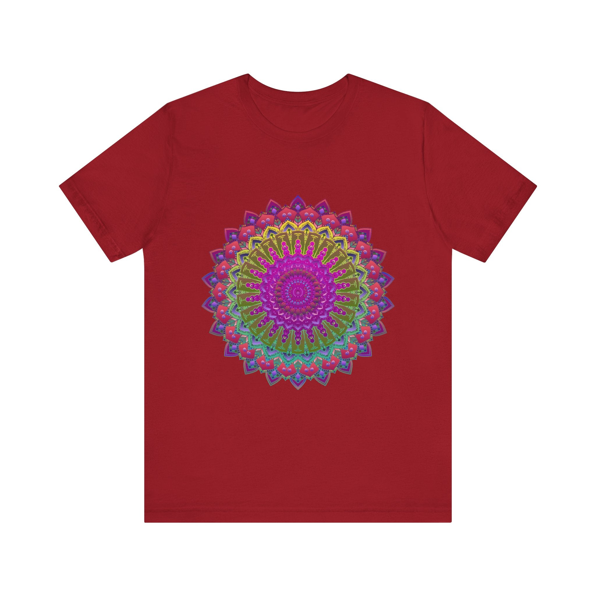 Vibrant Mandala Tee featuring colorful and intricate spiritual art design