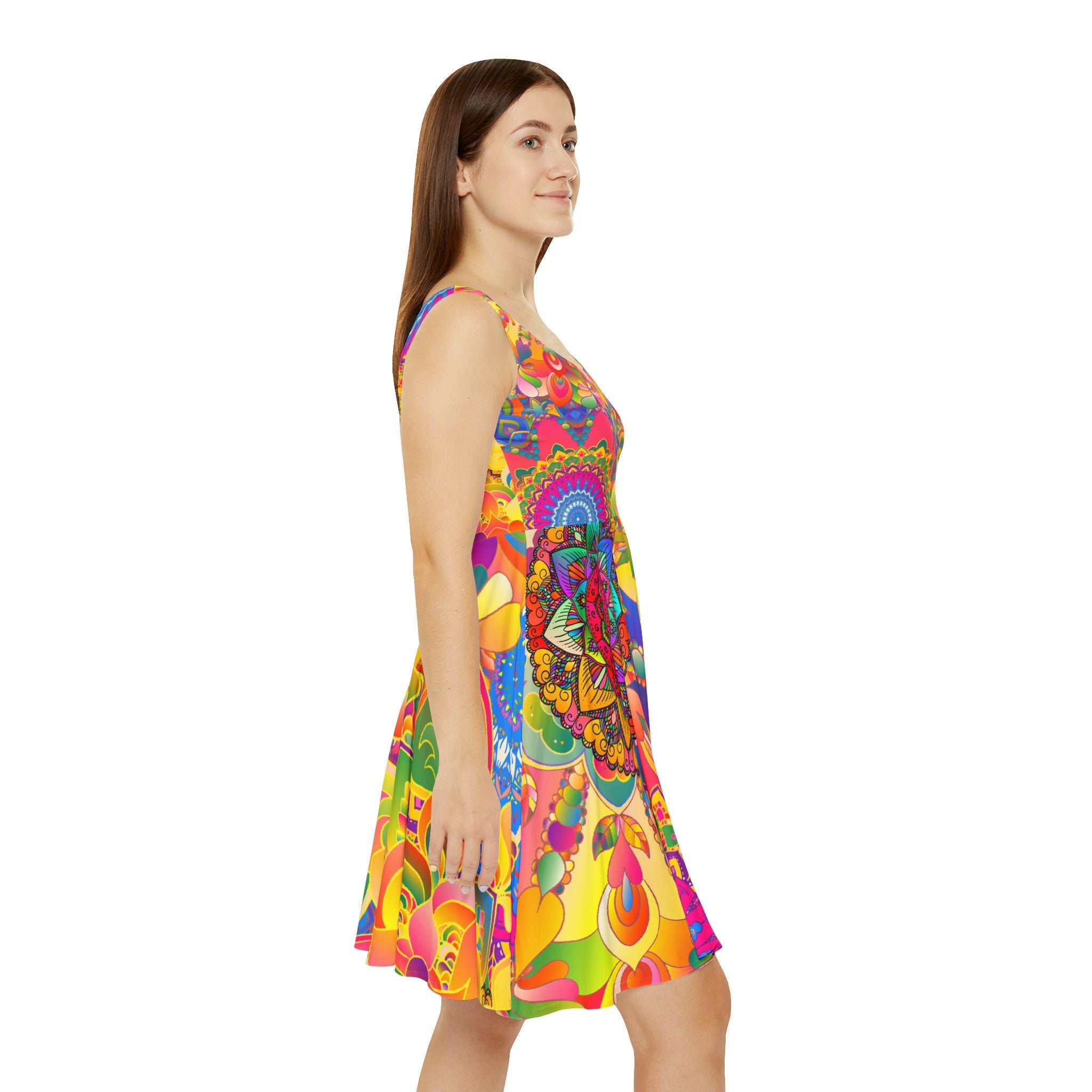 Psychedelic Floral Mandala Skater Dress