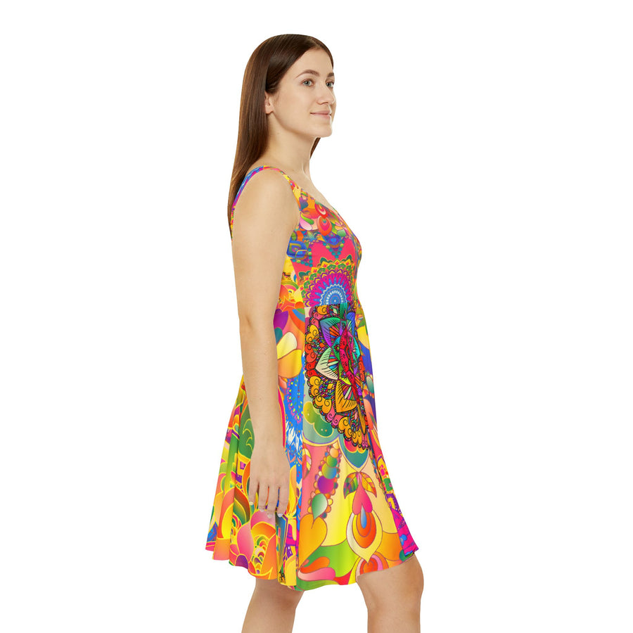 Psychedelic Floral Mandala Skater Dress