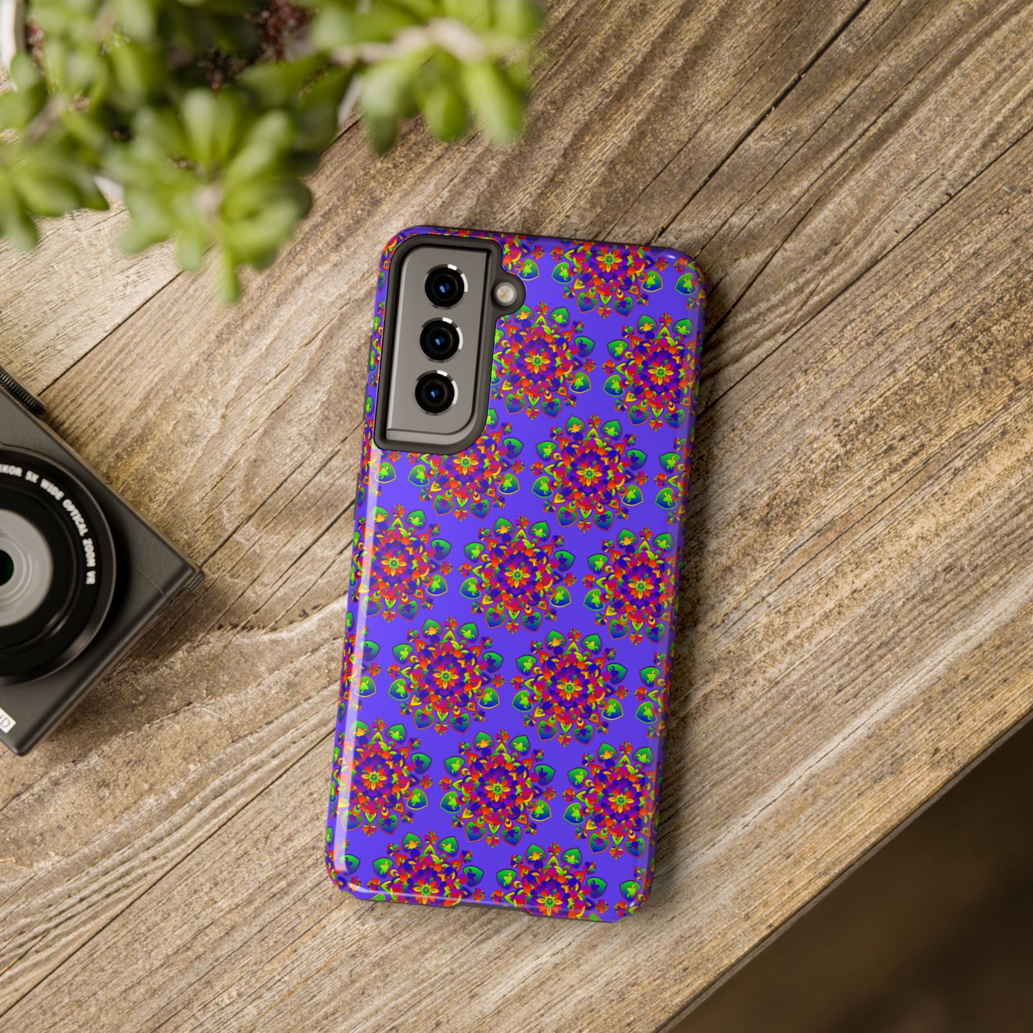 Tiled Hand Drawn Mandala Rainbow Phone Case - Standard alt text 114