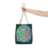 Beautiful mystical nature mandala tote bag with intricate design and vibrant colors