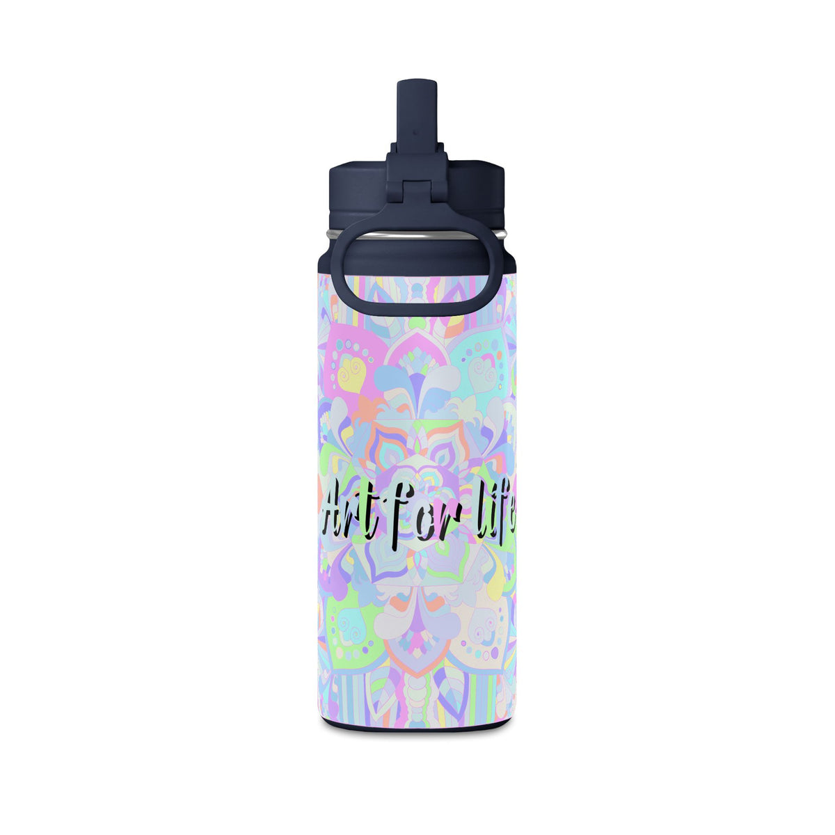 Pastel Floral Mini Water Bottle — "Art for Life" 20oz