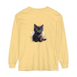 Black Kitten Watercolor Splash T-Shirt featuring a cute black kitten surrounded by colorful watercolor splashes, perfect for cat lovers and fans of unique, artistic apparel