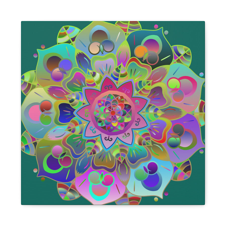 Vibrant Mandala Matte Canvas Wall Art — Colorful Boho Stretched Canvas