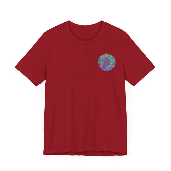 Vibrant Mandala Tee with intricate spiritual design promoting peace and harmony