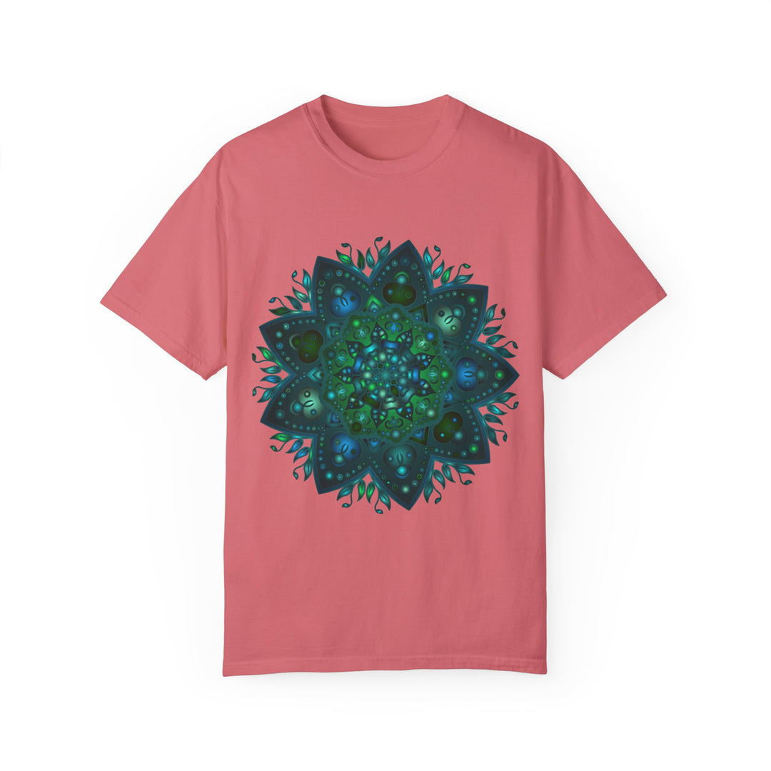 Unisex hand-drawn intricate mandala t-shirt featuring detailed design and vibrant colors