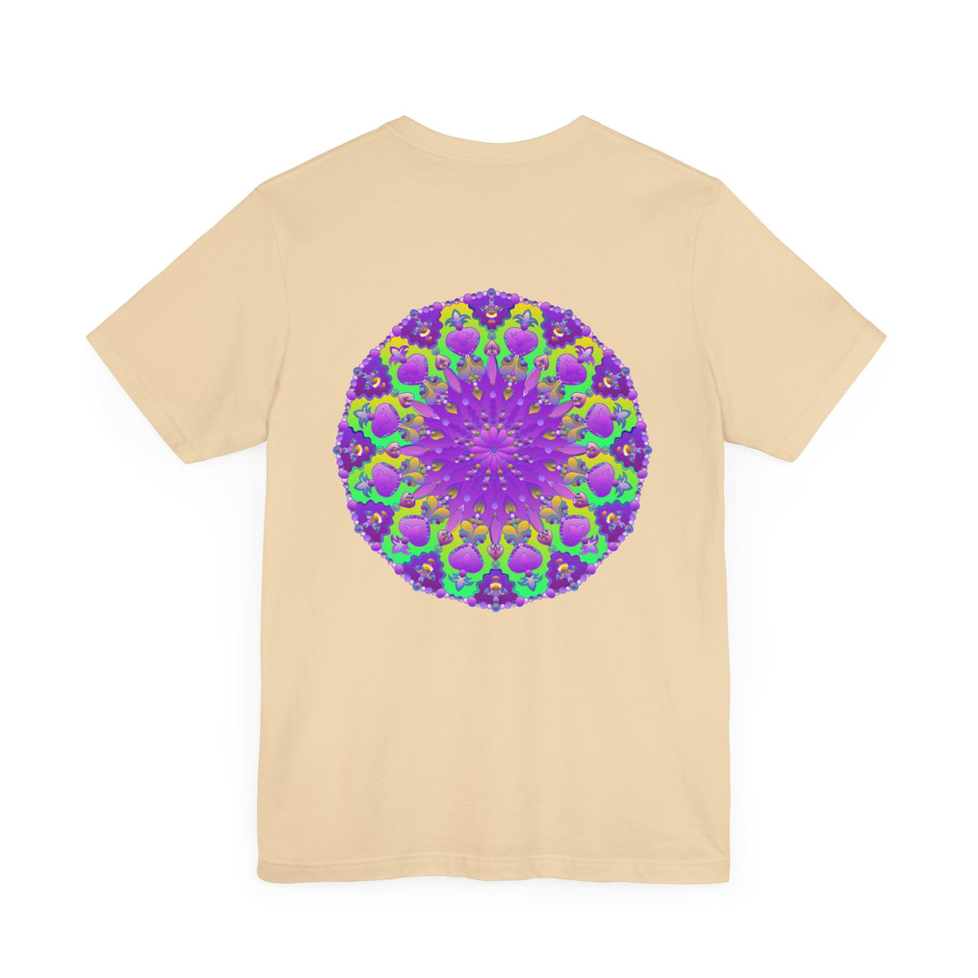 Beautiful purple mandala tee featuring intricate spiritual design for peaceful and harmonious vibes