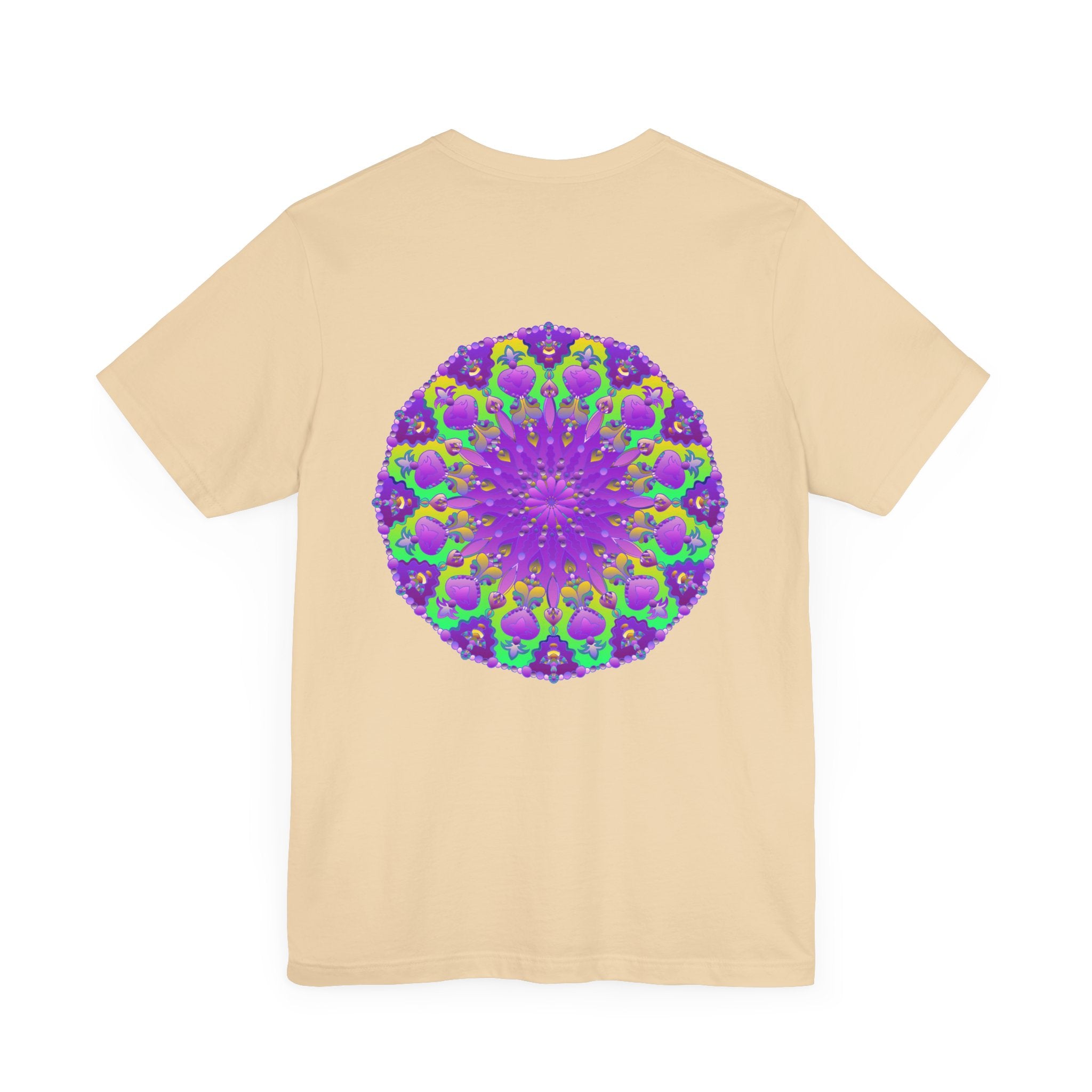 Beautiful purple mandala tee featuring intricate spiritual design for peaceful and harmonious vibes