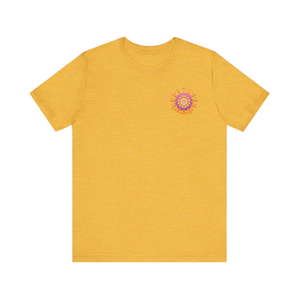 Vibrant Mandala T-Shirt with intricate design promoting peace and harmony