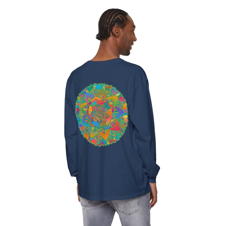 Colorful and intricate mandala design long sleeve t-shirt for men and women