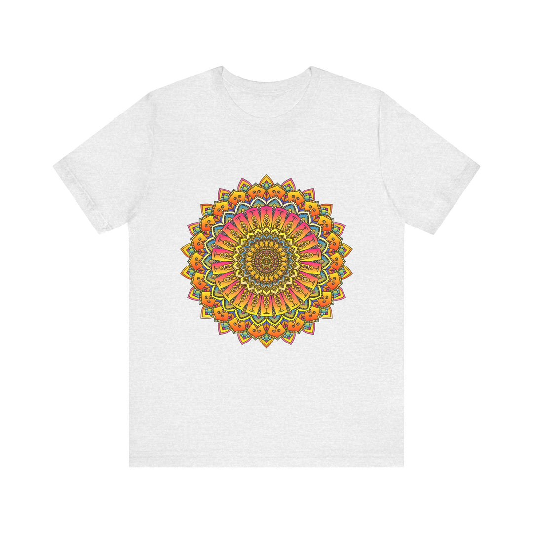 Vibrant Mandala Tee featuring colorful spiritual art and intricate design