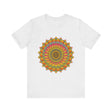 Vibrant Mandala Tee featuring colorful spiritual art and intricate design