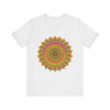 Vibrant Mandala Tee featuring colorful spiritual art and intricate design