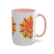 Beautiful and vibrant mandala art mug featuring intricate and colorful designs