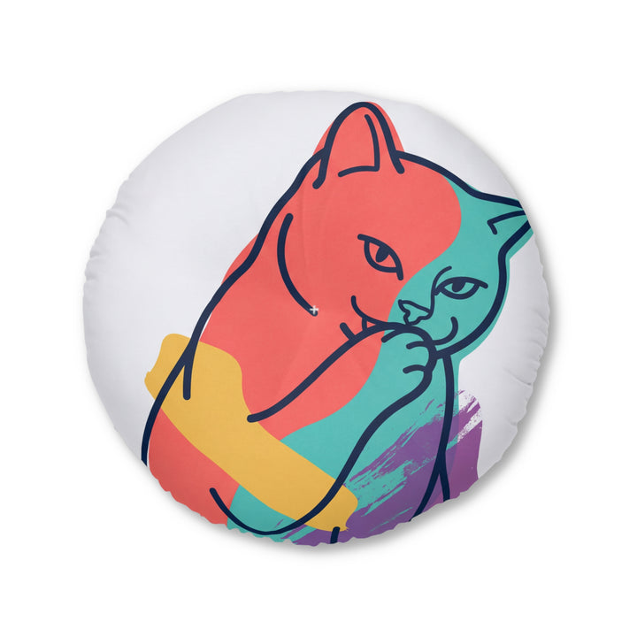 Sarcastic Cat Double-Exposure Floor Pillow