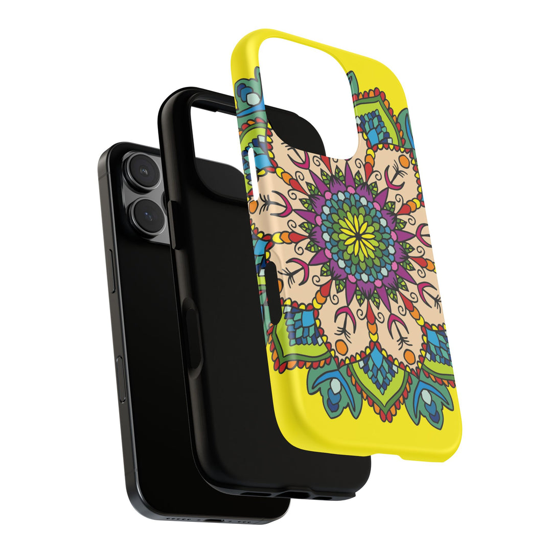 Intricate Floral Yellow Phone Case for Bold Protection and Style