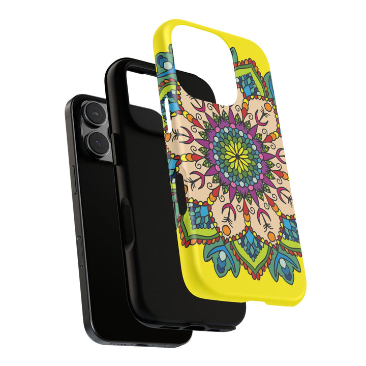 Intricate Floral Yellow Phone Case for Bold Protection and Style