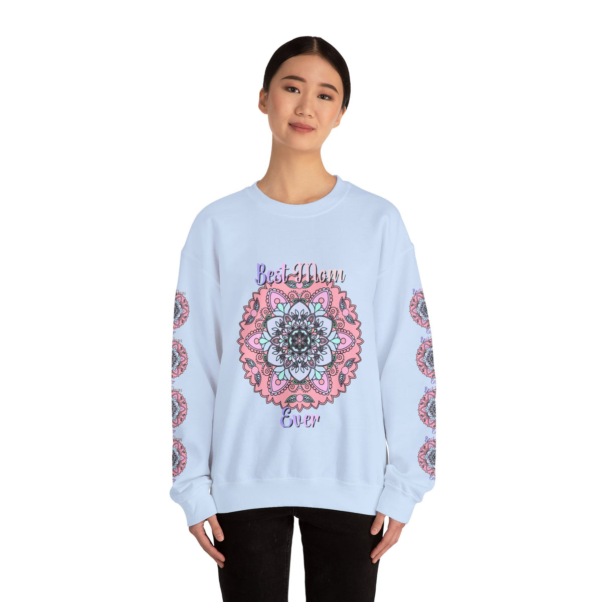 Felpa con stampa Mandala intricata "La mamma migliore di sempre"