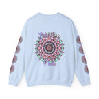 Felpa girocollo ispirata al mandala per mamme in tenui colori pastello