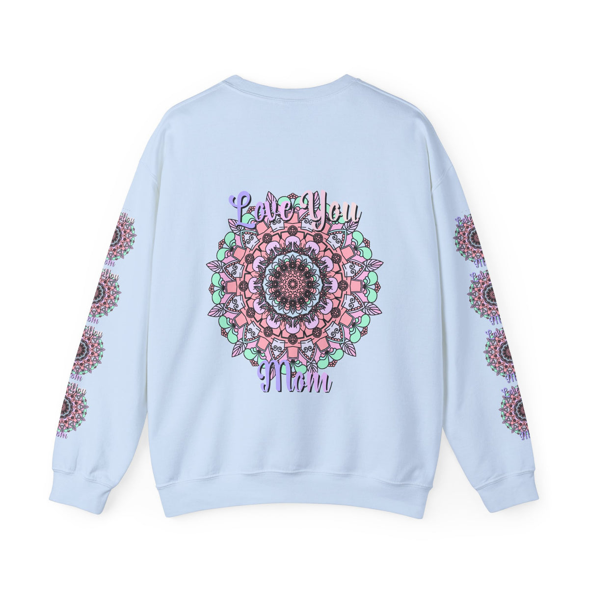 Felpa girocollo ispirata al mandala per mamme in tenui colori pastello
