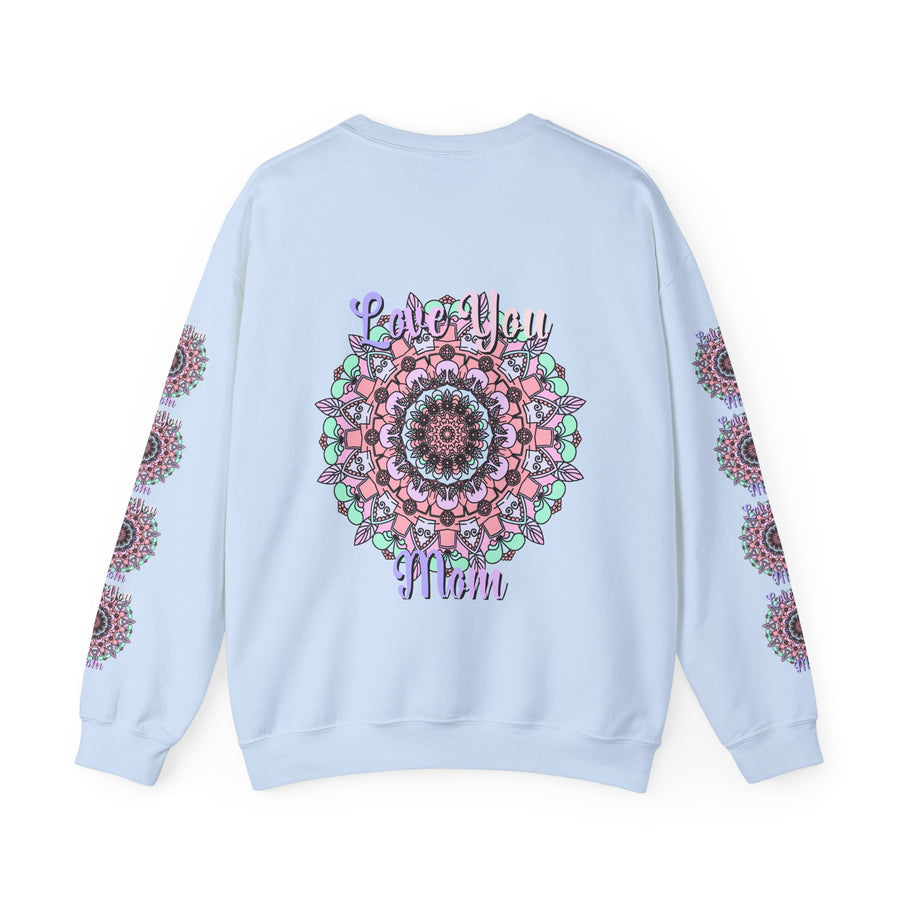 Mandala Inspired Crewneck Sweatshirt for Moms in Soft Pastels