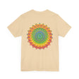 Vibrant Mandala Tee - Spiritual Peace & Harmony: A colorful, intricate mandala design representing tranquility and balance, printed on a comfortable t-shirt