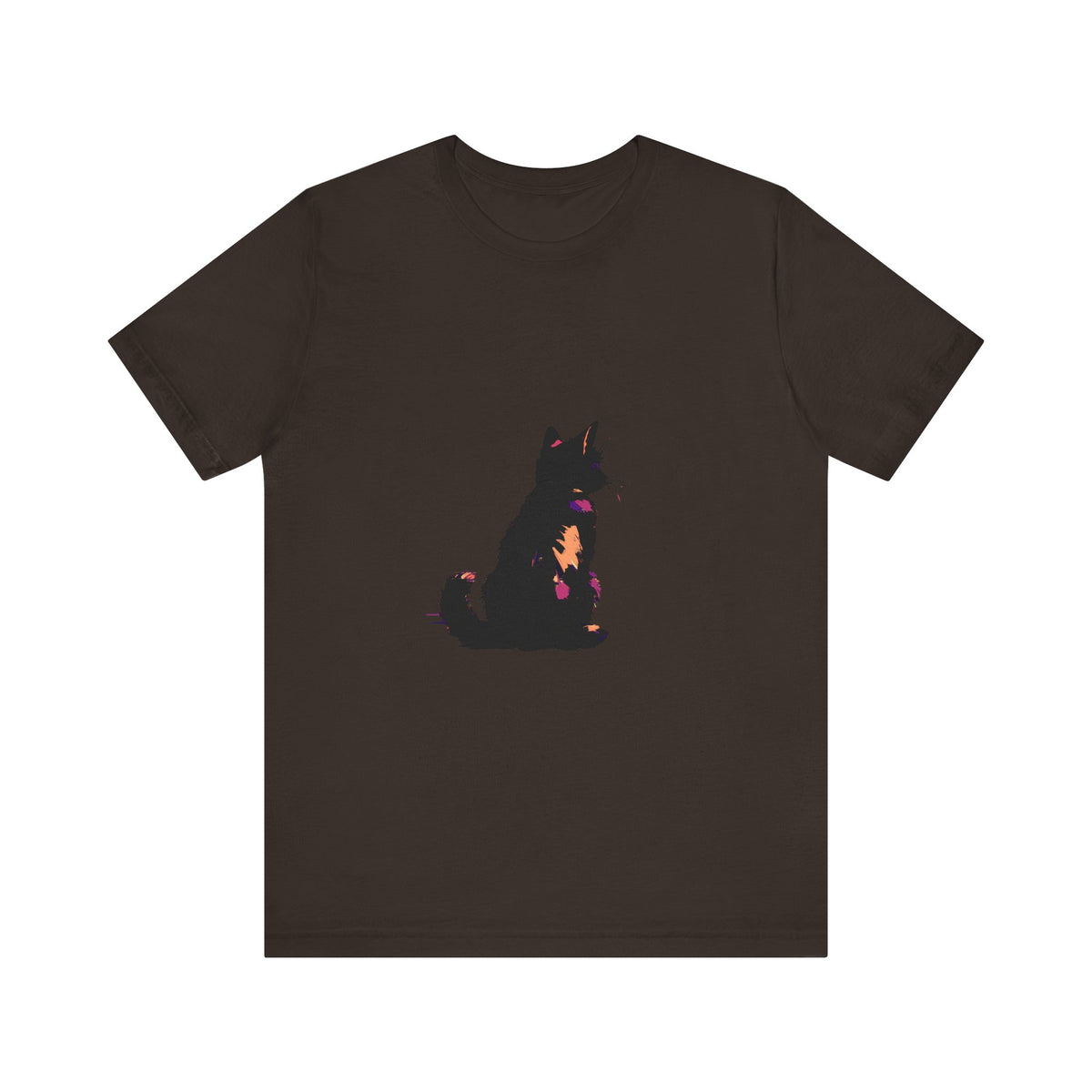 Black Cat Mystery Abstract T-Shirt with vibrant colors and unique design for a trendy and stylish look