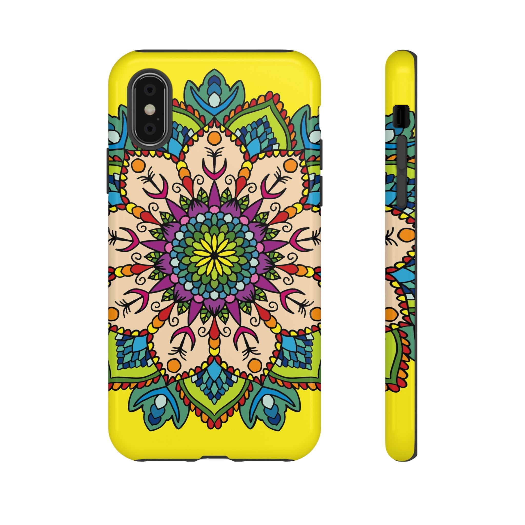 Custodia per telefono con motivo floreale giallo intricato per una protezione e uno stile audaci