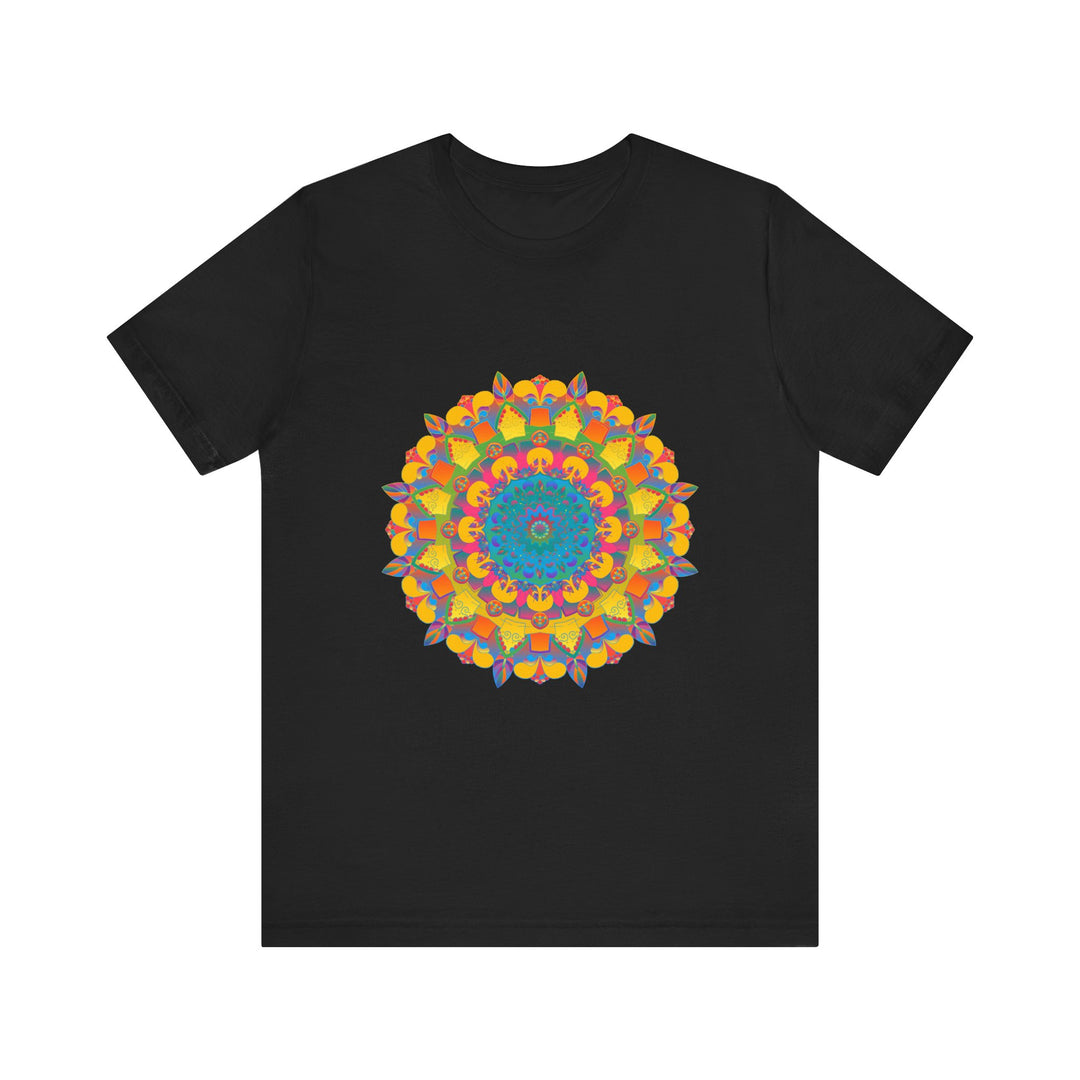 Vibrant Mandala Tee featuring a colorful and intricate geometric design perfect for adding a pop of color to any outfit