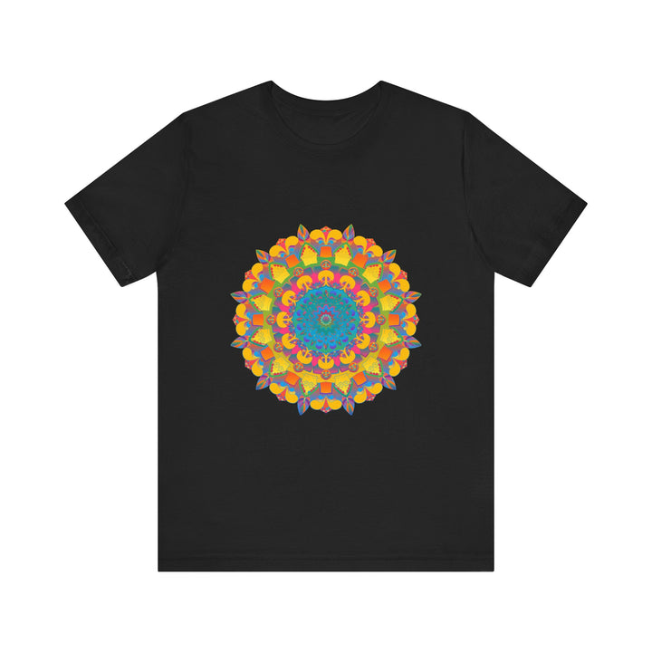 Vibrant Mandala Tee featuring a colorful and intricate geometric design perfect for adding a pop of color to any outfit