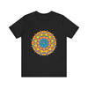 Vibrant Mandala Tee featuring a colorful and intricate geometric design perfect for adding a pop of color to any outfit