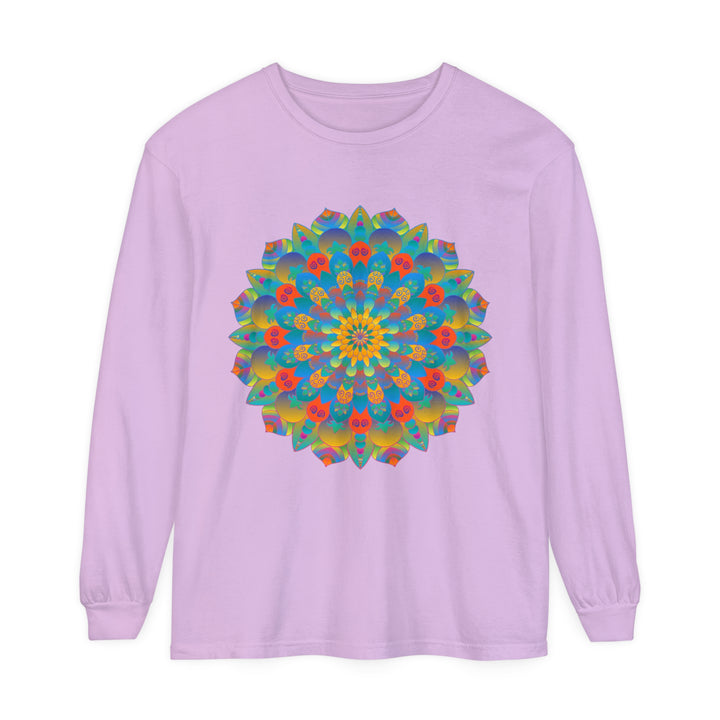 Colorful and intricate mandala design long sleeve t-shirt for all genders