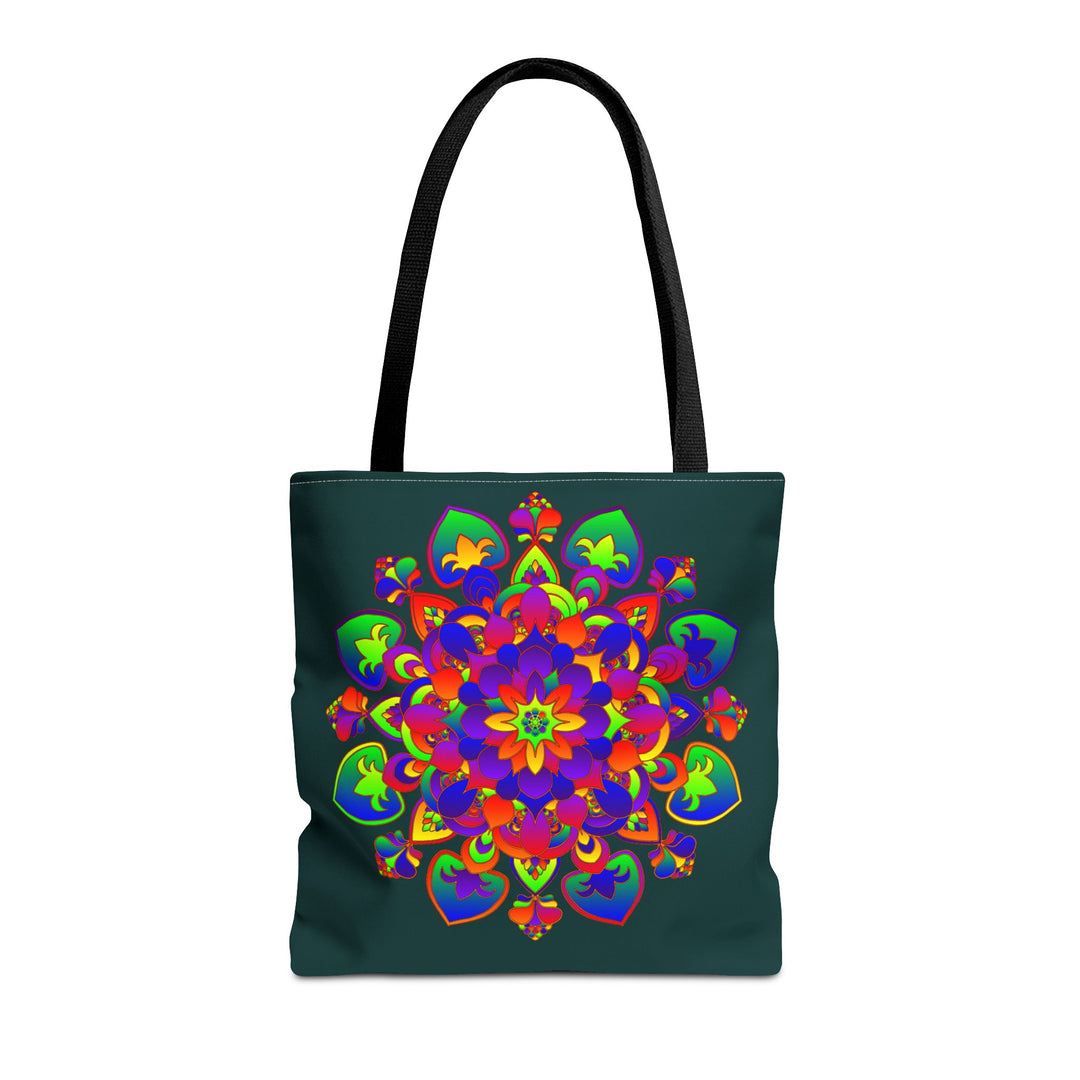 Colorful Mandala Mystical Nature Tote Bag with intricate floral and animal designs