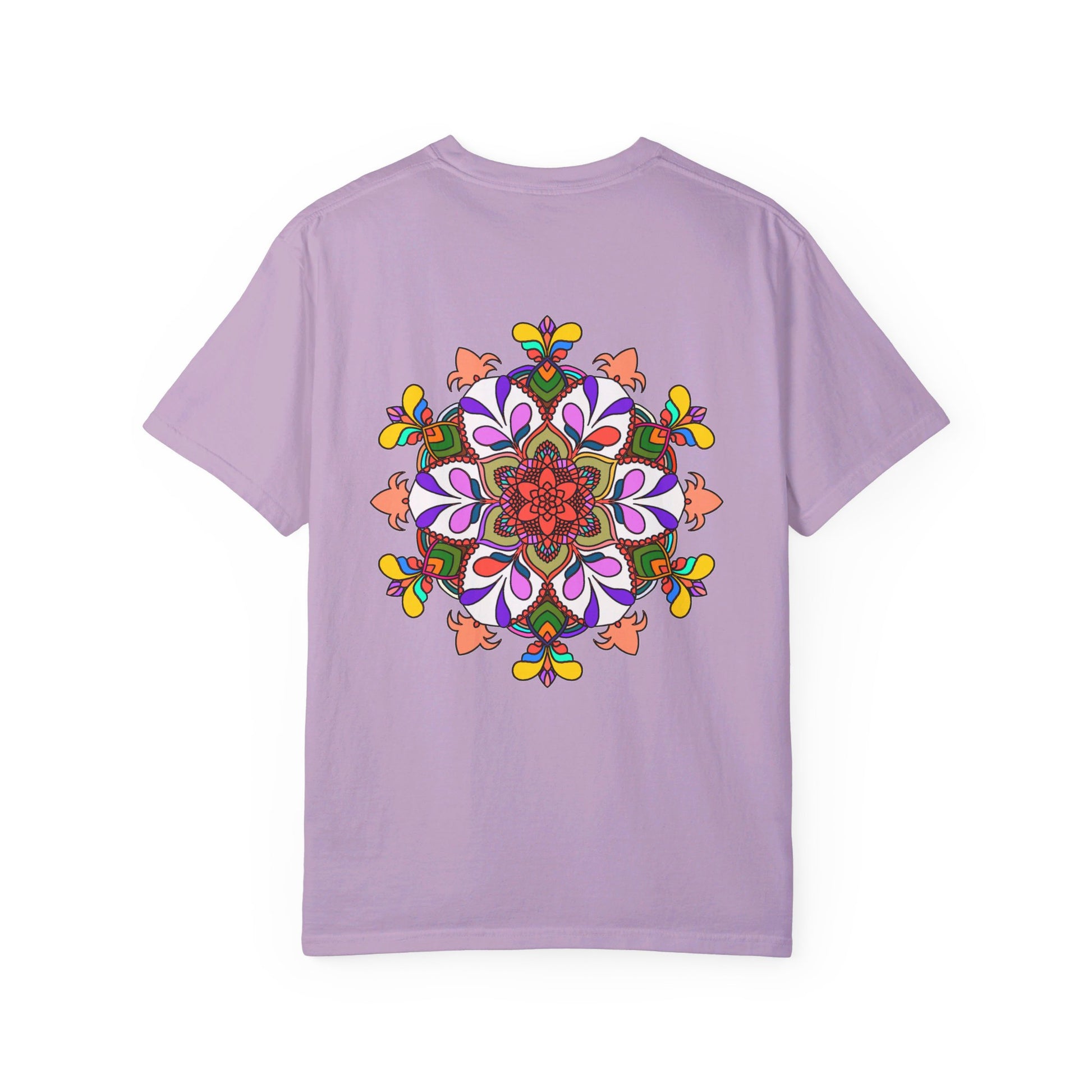 Unisex Mandala T-Shirt made with 100% Ring-Spun Cotton, featuring Hand-Drawn Mandala Art and Garment-Dyed for Extra Comfort