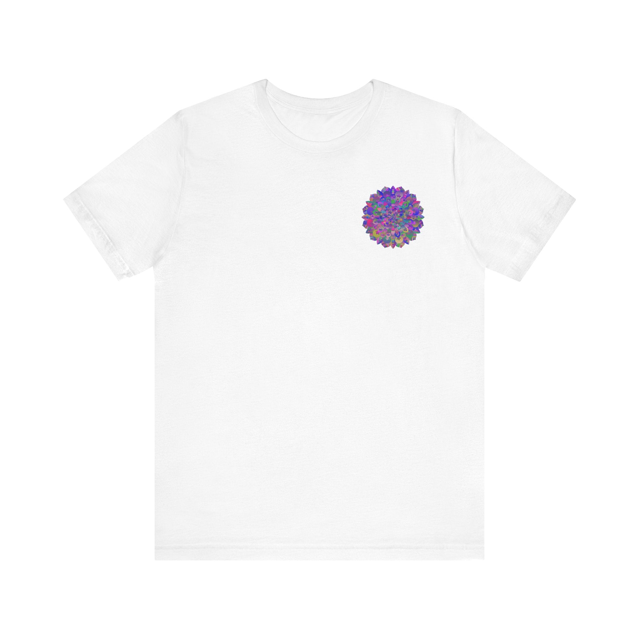 Vibrant Mandala Tee with intricate geometric designs and spiritual symbols 