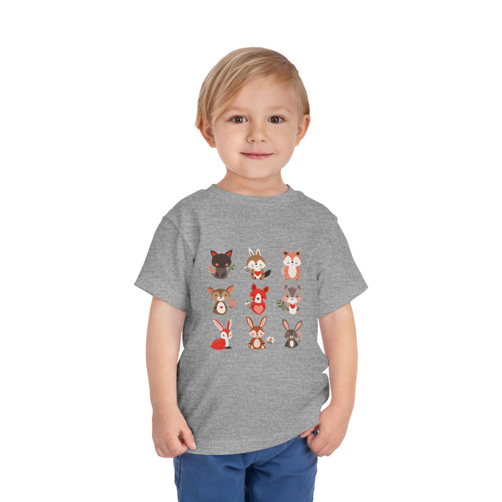 Animal Love Toddler Tee, Cute Cartoon Animals T-Shirt for Kids