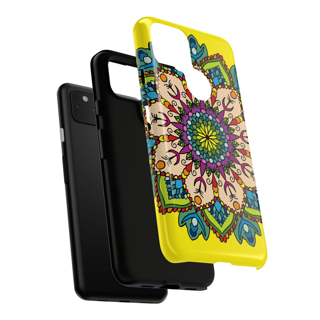 Intricate Floral Yellow Phone Case for Bold Protection and Style