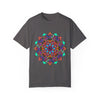 Unisex Mandala T-Shirt made from 100% Ring-Spun Cotton, hand-drawn Mandala Art and garment-dyed for extra comfort