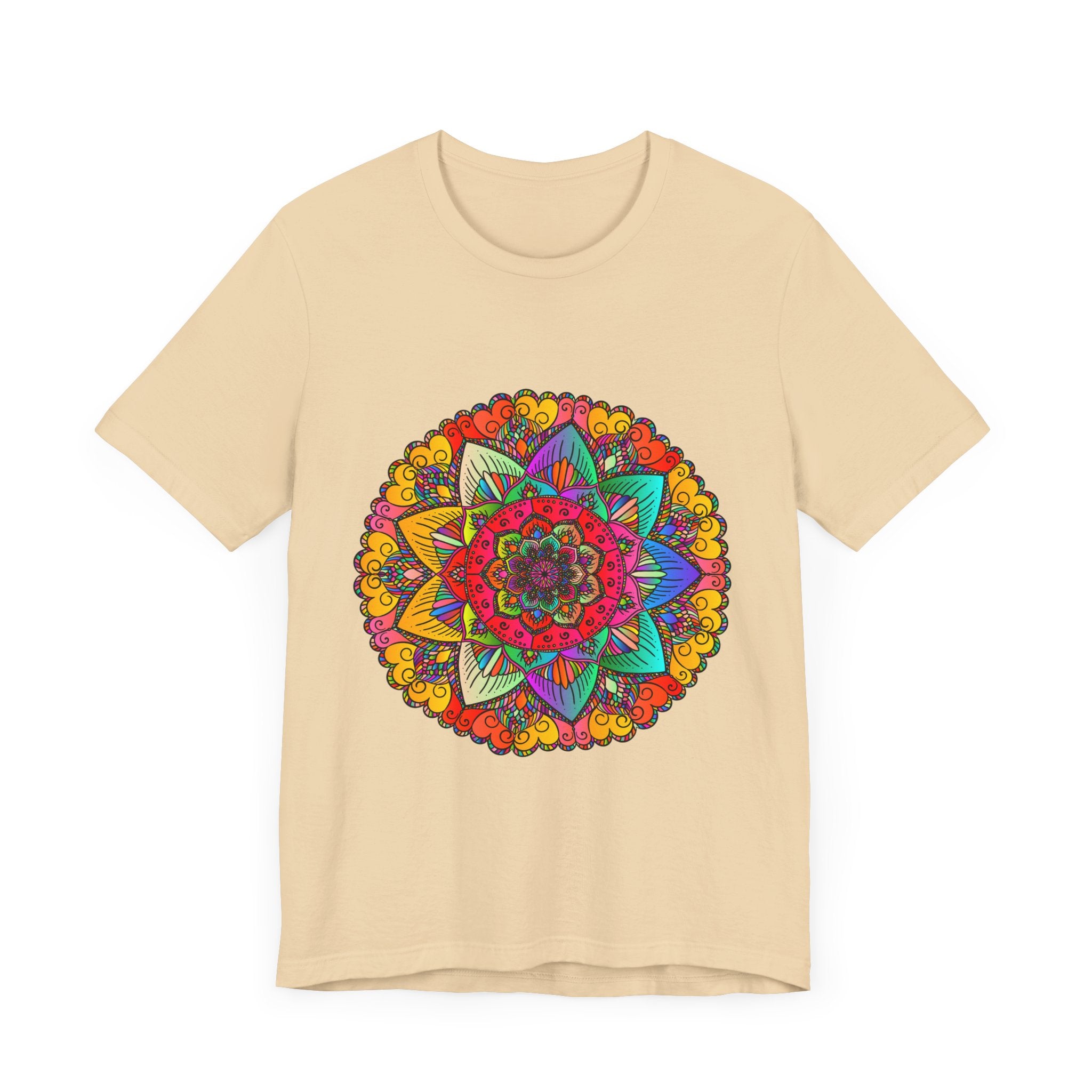 Colorful Mandala Tee with Intricate Starburst Design