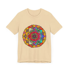 Colorful Mandala Tee with Intricate Starburst Design