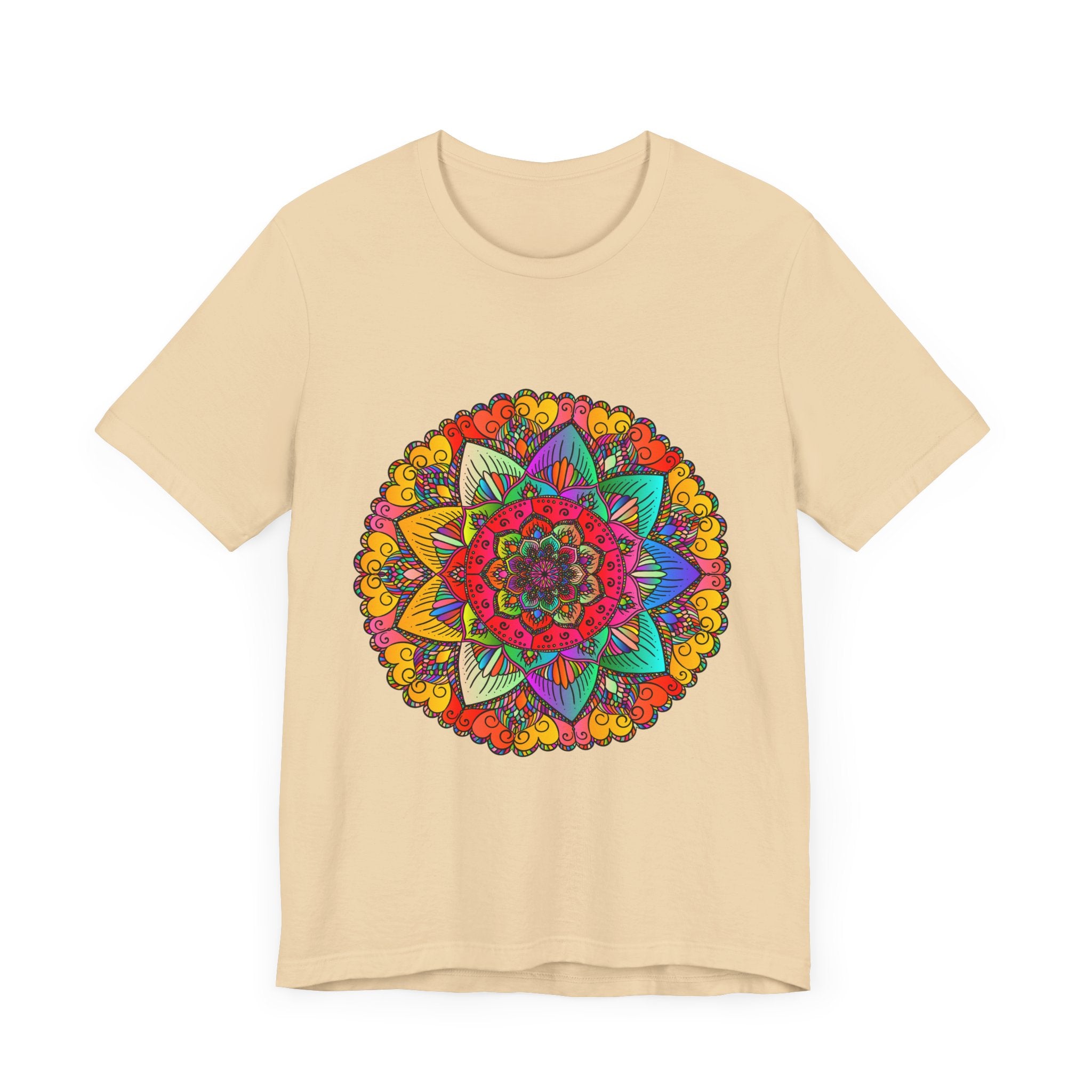 Colorful Mandala Tee with Intricate Starburst Design