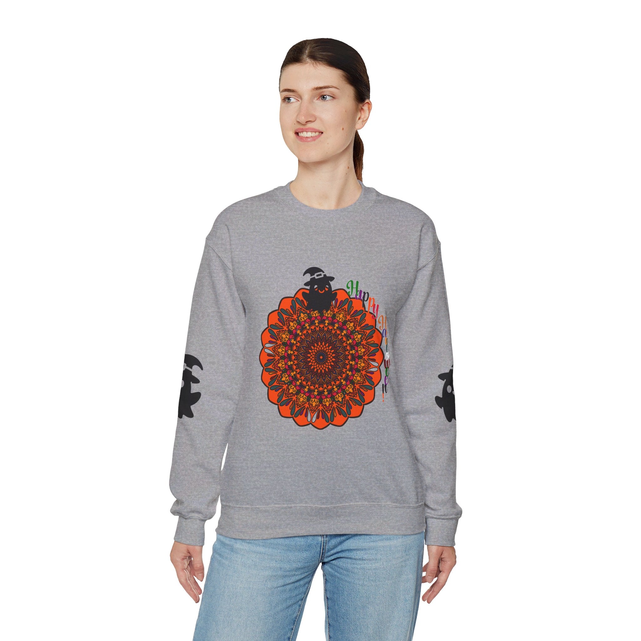 Unisex Heavy Blend™ Crewneck Sweatshirt featuring adorable ghost designs for Halloween