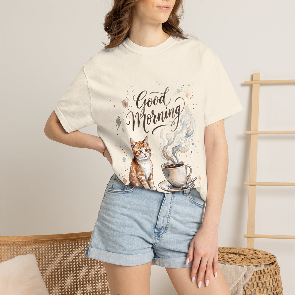Good Morning Cat Coffee T-Shirt