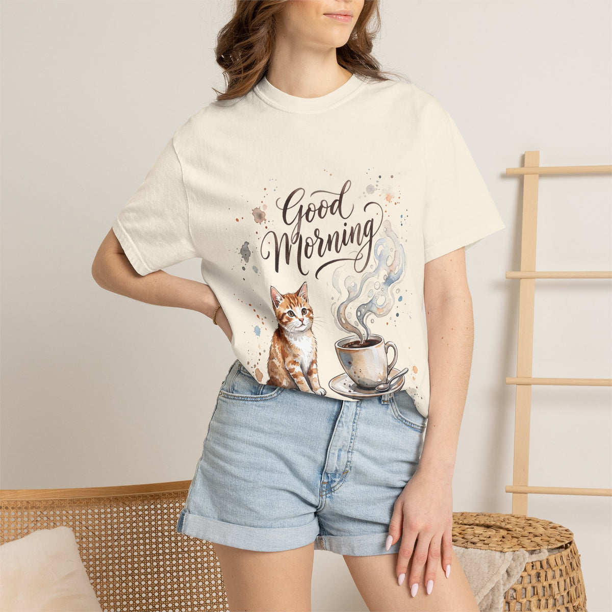 Good Morning Cat Coffee T-Shirt