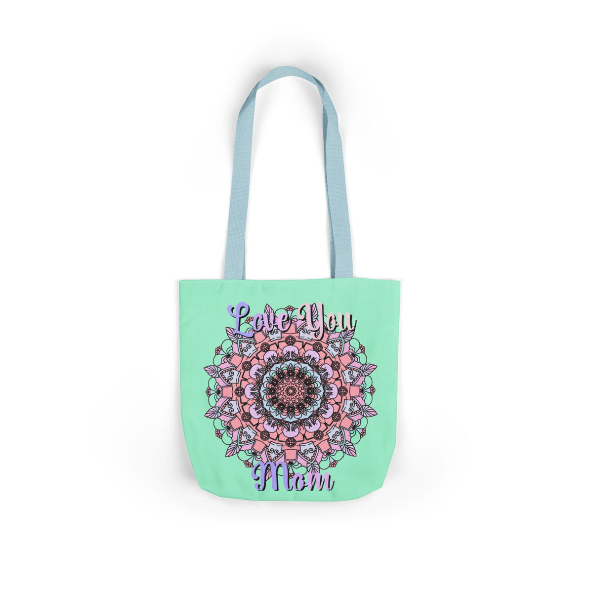Mandala 'Love You Mom' Canvas Tote — Floral Mother's Day Gift Bag