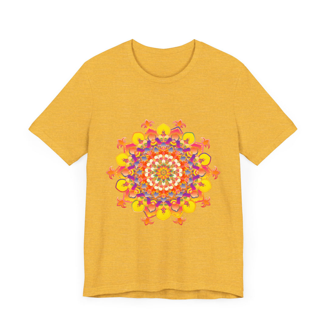 Vibrant Mandala Tee showcasing a colorful and intricate design for a unique and eye-catching fashion statement